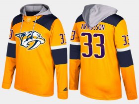 Wholesale Cheap Predators #33 Viktor Arvidsson Yellow Name And Number Hoodie