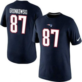 Wholesale Cheap Nike New England Patriots #87 Rob Gronkowski Pride Name & Number NFL T-Shirt Navy Blue