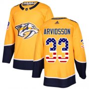 Wholesale Cheap Adidas Predators #33 Viktor Arvidsson Yellow Home Authentic USA Flag Stitched NHL Jersey