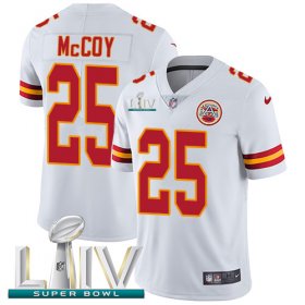 Wholesale Cheap Nike Chiefs #25 LeSean McCoy White Super Bowl LIV 2020 Men\'s Stitched NFL Vapor Untouchable Limited Jersey