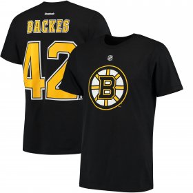 Wholesale Cheap Boston Bruins #42 David Backes Reebok Name & Number T-Shirt Black