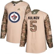 Wholesale Cheap Adidas Jets #5 Dmitry Kulikov Camo Authentic 2017 Veterans Day Stitched NHL Jersey