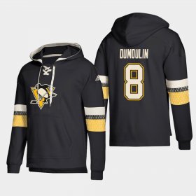 Wholesale Cheap Pittsburgh Penguins #8 Brian Dumoulin Black adidas Lace-Up Pullover Hoodie