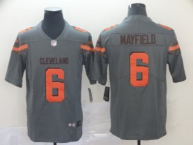 Wholesale Cheap Nike Browns #6 Baker Mayfield Gray Men\'s Stitched NFL Limited Inverted Legend Jersey
