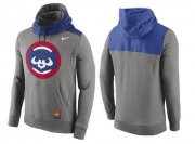 Wholesale Cheap Men's Chicago Cubs Nike Gray Cooperstown Collection Hybrid Pullover Hoodie_1