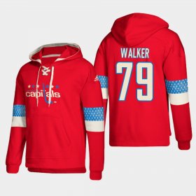 Wholesale Cheap Washington Capitals #79 Nathan Walker Red adidas Lace-Up Pullover Hoodie