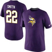 Wholesale Cheap Nike Minnesota Vikings #22 Harrison Smith Name & Number NFL T-Shirt Purple