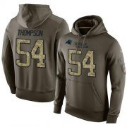 Wholesale Cheap NFL Men's Nike Carolina Panthers #54 Shaq Thompson Stitched Green Olive Salute To Service KO Performance Hoodie