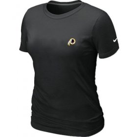 Wholesale Cheap Women\'s Nike Washington Redskins Chest Embroidered Logo T-Shirt Black