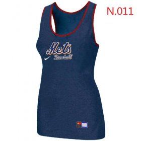 Wholesale Cheap Women\'s Nike New York Mets Tri-Blend Racerback Stretch Tank Top Blue