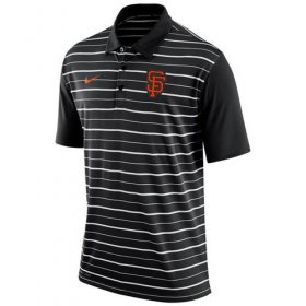 Wholesale Cheap Men\'s San Francisco Giants Nike Black Dri-FIT Stripe Polo