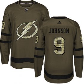Wholesale Cheap Adidas Lightning #9 Tyler Johnson Green Salute to Service Stitched NHL Jersey