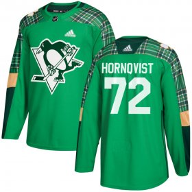 Wholesale Cheap Adidas Penguins #72 Patric Hornqvist adidas Green St. Patrick\'s Day Authentic Practice Stitched NHL Jersey