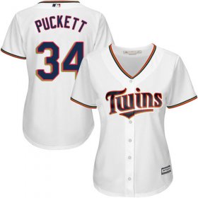 Wholesale Cheap Twins #34 Kirby Puckett White Home Women\'s Stitched MLB Jersey