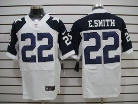 Wholesale Cheap Nike Cowboys #22 Emmitt Smith White Thanksgiving Throwback Men\'s Stitched NFL Elite Jersey