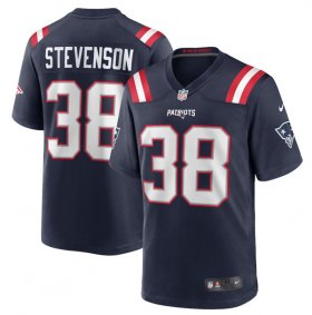 Wholesale Cheap Men\'s New England Patriots #38 Rhamondre Stevenson Navy Limited Stitched Game Jersey