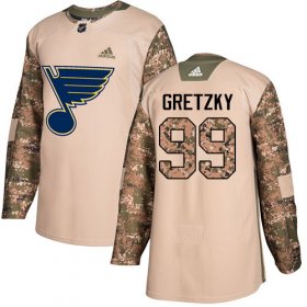 Wholesale Cheap Adidas Blues #99 Wayne Gretzky Camo Authentic 2017 Veterans Day Stitched NHL Jersey