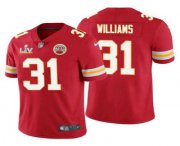 Wholesale Cheap Men's Kansas City Chiefs #31 Darrel Williams Red 2021 Super Bowl LV Limited Stitched NFL Jersey