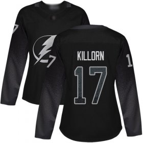 Cheap Adidas Lightning #17 Alex Killorn Black Alternate Authentic Women\'s Stitched NHL Jersey