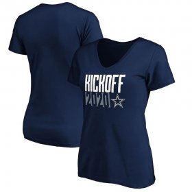 Wholesale Cheap Dallas Cowboys Fanatics Branded Women\'s Kickoff 2020 V-Neck T-Shirt Navy