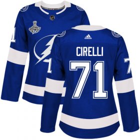 Cheap Adidas Lightning #71 Anthony Cirelli Blue Home Authentic Women\'s 2020 Stanley Cup Champions Stitched NHL Jersey
