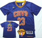 Wholesale Cheap Men's Cleveland Cavaliers #23 LeBron James 2017 The NBA Finals Patch Navy Blue Short-Sleeved Jersey