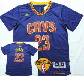 Wholesale Cheap Men\'s Cleveland Cavaliers #23 LeBron James 2017 The NBA Finals Patch Navy Blue Short-Sleeved Jersey