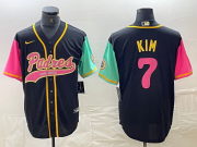 Cheap Men's San Diego Padres #7 Ha Seong Kim Black NEW 2023 City Connect Cool Base Stitched Jerseys
