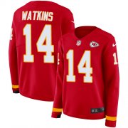 Wholesale Cheap Nike Chiefs #14 Sammy Watkins Red Team Color Women's Stitched NFL Limited Therma Long Sleeve Jersey