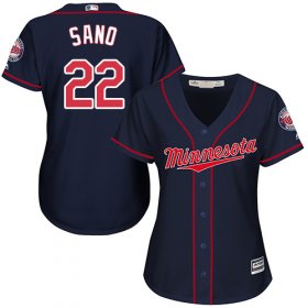Wholesale Cheap Twins #22 Miguel Sano Navy Blue Alternate Women\'s Stitched MLB Jersey