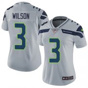 Wholesale Cheap Nike Seahawks #3 Russell Wilson Grey Alternate Women's Stitched NFL Vapor Untouchable Limited Jersey