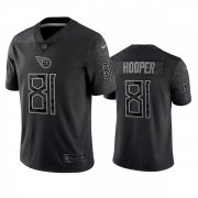 Wholesale Cheap Men's Tennessee Titans #81 Austin Hooper Black Reflective Limited Stitched Football Jersey