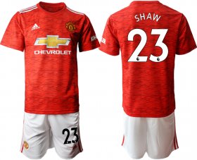 Wholesale Cheap Men 2020-2021 club Manchester United home 23 red Soccer Jerseys