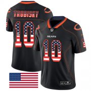 Wholesale Cheap Nike Bears #10 Mitchell Trubisky Black Men's Stitched NFL Limited Rush USA Flag Jersey