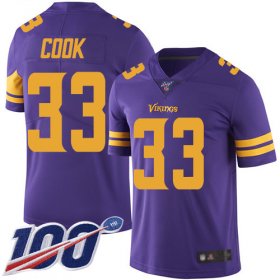 Wholesale Cheap Nike Vikings #33 Dalvin Cook Purple Men\'s Stitched NFL Limited Rush 100th Season Jersey