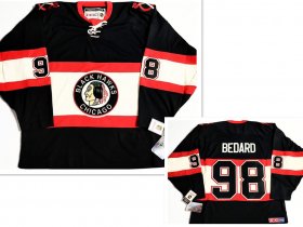 Cheap Men\'s CHICAGO BLACKHAWKS #98 CONNOR BEDARD CCM CLASSIC NHL BLACK LICENSED HOCKEY JERSEY