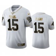 Wholesale Cheap Carolina Panthers #15 Chris Hogan Men's Nike White Golden Edition Vapor Limited NFL 100 Jersey