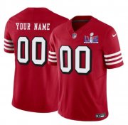 Cheap Men's San Francisco 49ers Active Player Custom New Red 2024 F.U.S.E. Super Bowl LVIII Patch Vapor Untouchable Limited Football Stitched Jersey