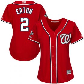Wholesale Cheap Nationals #2 Adam Eaton Red Alternate 2019 World Series Champions Women\'s Stitched MLB Jersey