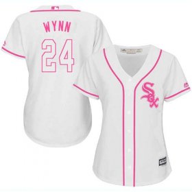 Wholesale Cheap White Sox #24 Early Wynn White/Pink Fashion Women\'s Stitched MLB Jersey