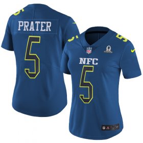 Wholesale Cheap Nike Lions #5 Matt Prater Navy Women\'s Stitched NFL Limited NFC 2017 Pro Bowl Jersey