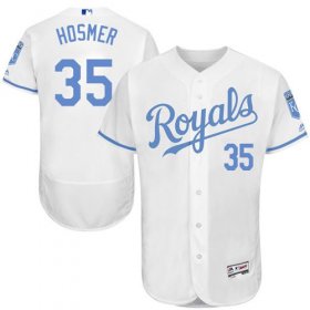 Wholesale Cheap Royals #35 Eric Hosmer White Flexbase Authentic Collection Father\'s Day Stitched MLB Jersey