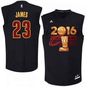 Wholesale Cheap Men\'s Cleveland Cavaliers LeBron James #23 adidas Black 2016 NBA Finals Champions Jersey-Printed Style