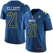 Wholesale Cheap Nike Cowboys #21 Ezekiel Elliott Navy Youth Stitched NFL Limited NFC 2017 Pro Bowl Jersey