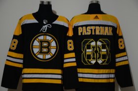 Wholesale Cheap Men\'s Boston Bruins #88 David Pastrnak Black With Team Logo Adidas Stitched NHL Jersey