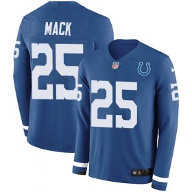 Wholesale Cheap Nike Colts #25 Marlon Mack Royal Blue Team Color Men\'s Stitched NFL Limited Therma Long Sleeve Jersey