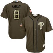 Wholesale Cheap Phillies #8 Juan Samuel Green Salute to Service Stitched MLB Jersey