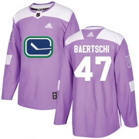 Wholesale Cheap Adidas Canucks #47 Sven Baertschi Purple Authentic Fights Cancer Stitched NHL Jersey
