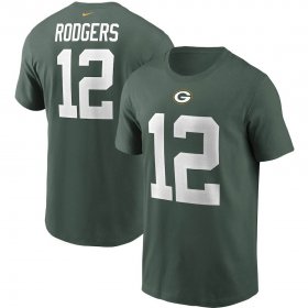 Wholesale Cheap Green Bay Packers #12 Aaron Rodgers Nike Team Player Name & Number T-Shirt Green