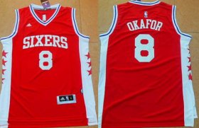 Wholesale Cheap Men\'s Philadelphia 76ers #8 Jahlil Okafor Revolution 30 Swingman 2015 Draft New Red Jersey